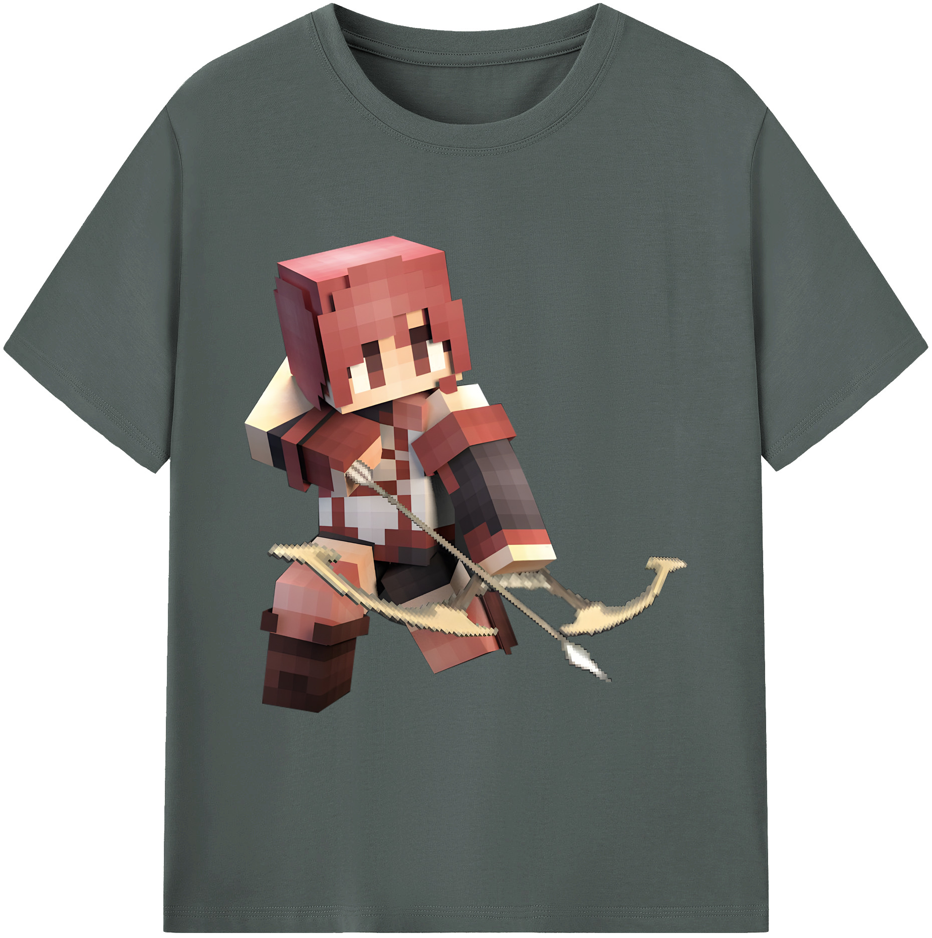 （画像用） マインクラフト ブロックの世界 Minecraft MC Block world 綿100％ メンズ半袖Tシャツ｜肌触りやわらか＆通気性